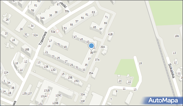 Wrocław, Trawowa, 39, mapa Wrocławia