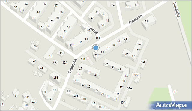 Wrocław, Trawowa, 53, mapa Wrocławia