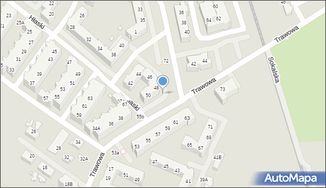 Wrocław, Trawowa, 59b, mapa Wrocławia