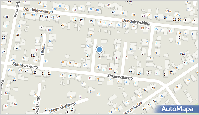 Września, Traugutta Romualda, gen., 2, mapa Wrześni