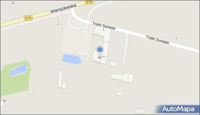 Wysokie Mazowieckie, Trakt Suraski, 4a, mapa Wysokie Mazowieckie