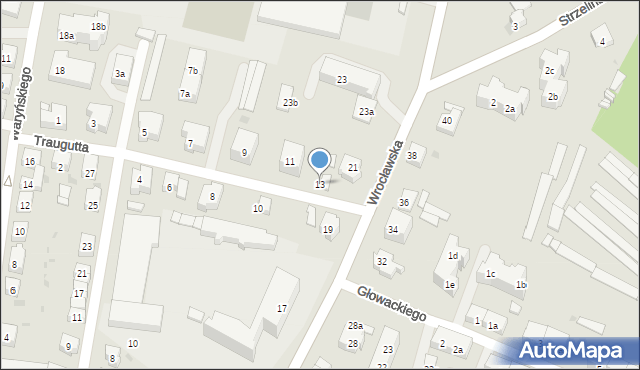 Ząbkowice Śląskie, Traugutta Romualda, gen., 13, mapa Ząbkowice Śląskie