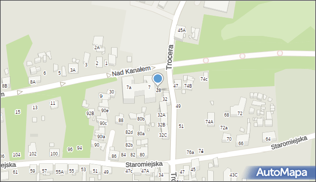 Zabrze, Trocera Dionizego, 28, mapa Zabrza