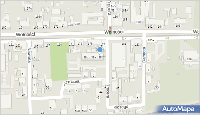 Zabrze, Trocera Dionizego, 38, mapa Zabrza