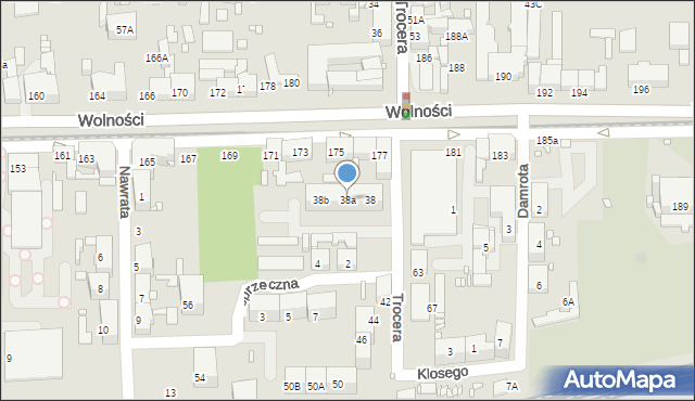 Zabrze, Trocera Dionizego, 38a, mapa Zabrza