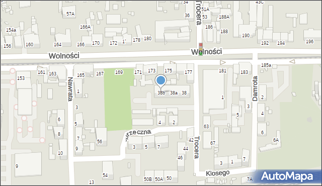 Zabrze, Trocera Dionizego, 38b, mapa Zabrza