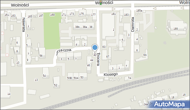 Zabrze, Trocera Dionizego, 42, mapa Zabrza