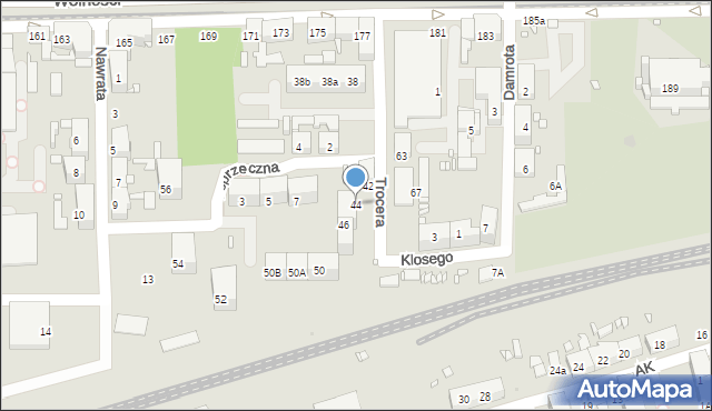 Zabrze, Trocera Dionizego, 44, mapa Zabrza