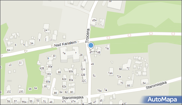 Zabrze, Trocera Dionizego, 47, mapa Zabrza