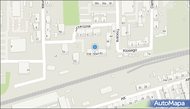 Zabrze, Trocera Dionizego, 50A, mapa Zabrza