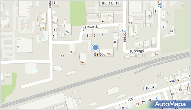 Zabrze, Trocera Dionizego, 50B, mapa Zabrza