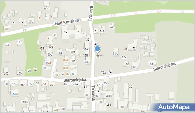 Zabrze, Trocera Dionizego, 51, mapa Zabrza