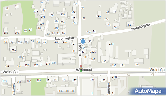 Zabrze, Trocera Dionizego, 51A, mapa Zabrza