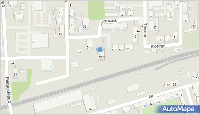 Zabrze, Trocera Dionizego, 52, mapa Zabrza