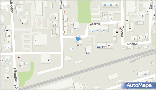 Zabrze, Trocera Dionizego, 54, mapa Zabrza