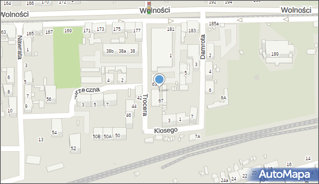 Zabrze, Trocera Dionizego, 65, mapa Zabrza