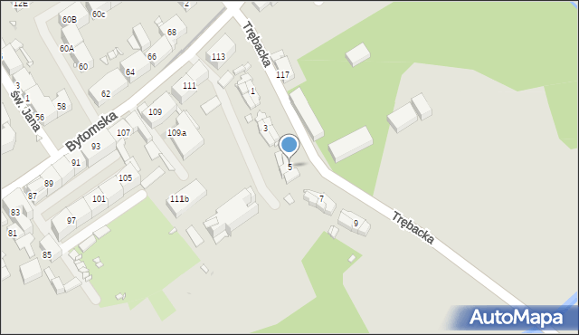 Zabrze, Trębacka, 5, mapa Zabrza