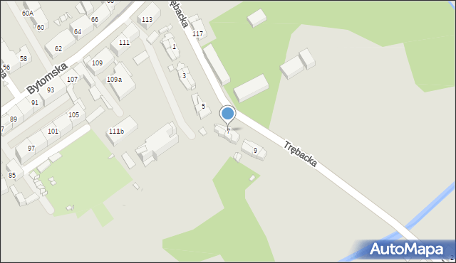 Zabrze, Trębacka, 7, mapa Zabrza