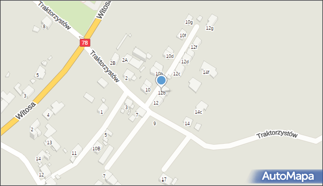 Zabrze, Traktorzystów, 12b, mapa Zabrza