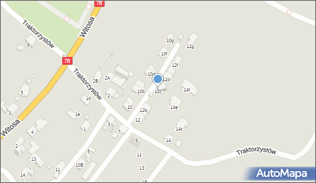 Zabrze, Traktorzystów, 12c, mapa Zabrza