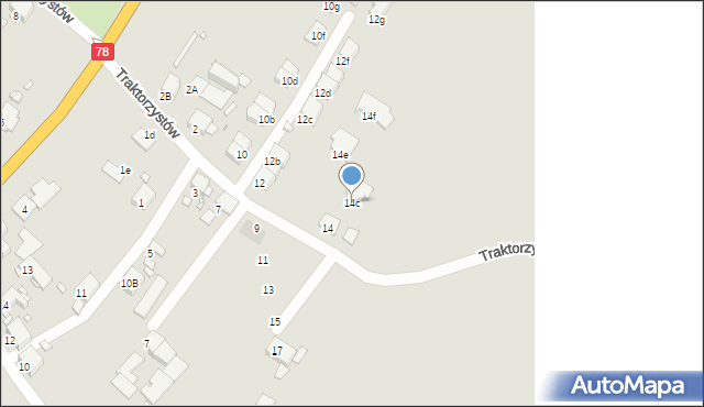 Zabrze, Traktorzystów, 14c, mapa Zabrza