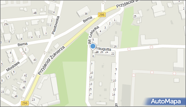 Żagań, Traugutta Romualda, gen., 30, mapa Żagań
