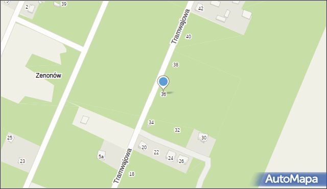 Zagościniec, Tramwajowa, 36, mapa Zagościniec