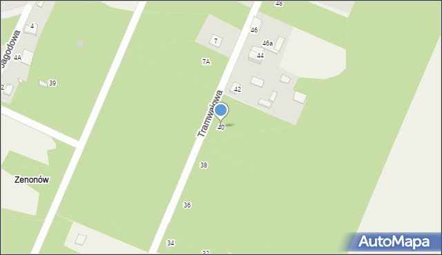 Zagościniec, Tramwajowa, 40, mapa Zagościniec