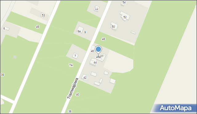 Zagościniec, Tramwajowa, 46a, mapa Zagościniec
