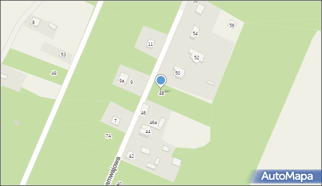 Zagościniec, Tramwajowa, 48, mapa Zagościniec