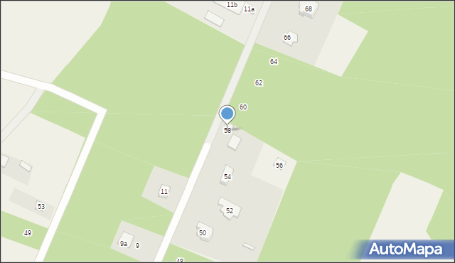 Zagościniec, Tramwajowa, 58, mapa Zagościniec