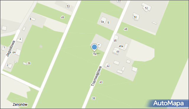 Zagościniec, Tramwajowa, 7A, mapa Zagościniec