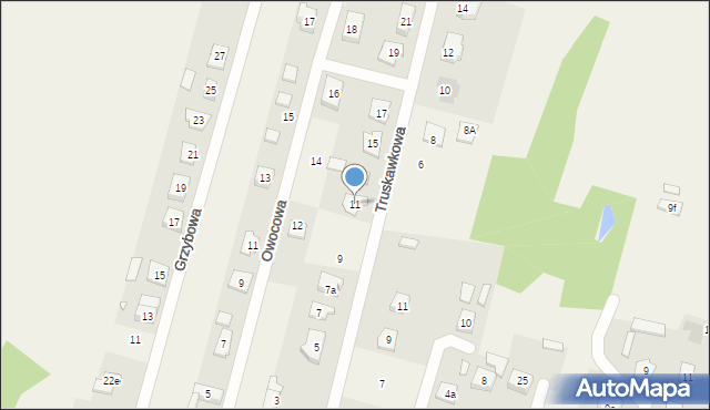 Zagościniec, Truskawkowa, 11, mapa Zagościniec