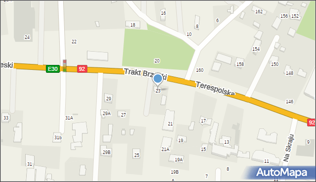 Zakręt, Trakt Brzeski, 23, mapa Zakręt