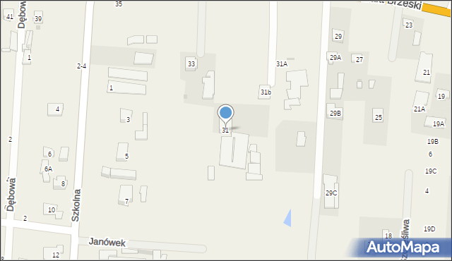 Zakręt, Trakt Brzeski, 31, mapa Zakręt