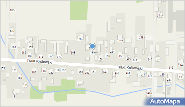 Zalesie, Trakt Królewski, 162, mapa Zalesie