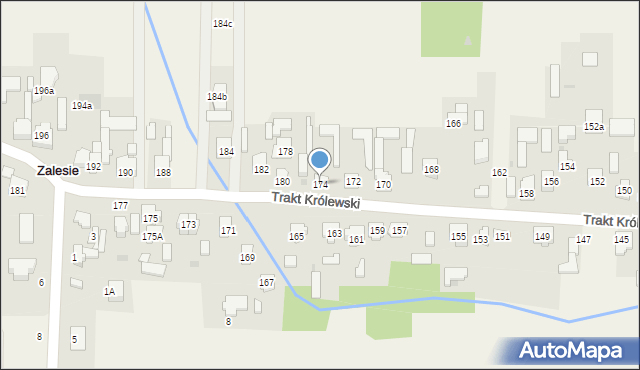 Zalesie, Trakt Królewski, 174, mapa Zalesie