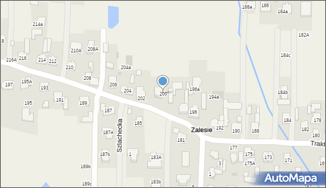 Zalesie, Trakt Królewski, 200, mapa Zalesie
