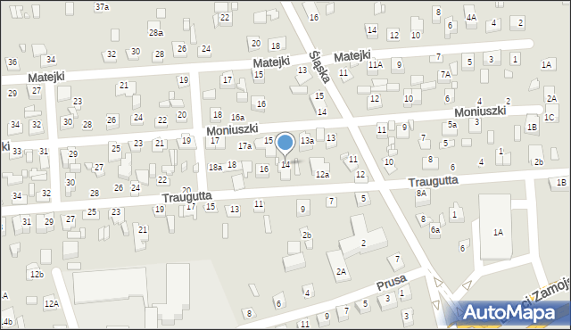 Zamość, Traugutta Romualda, gen., 14, mapa Zamościa
