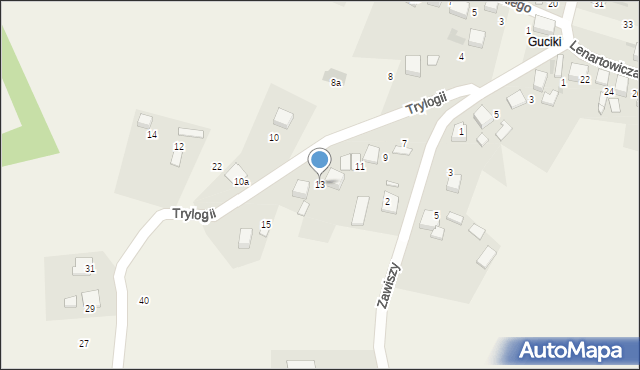 Żarki, Trylogii, 13, mapa Żarki