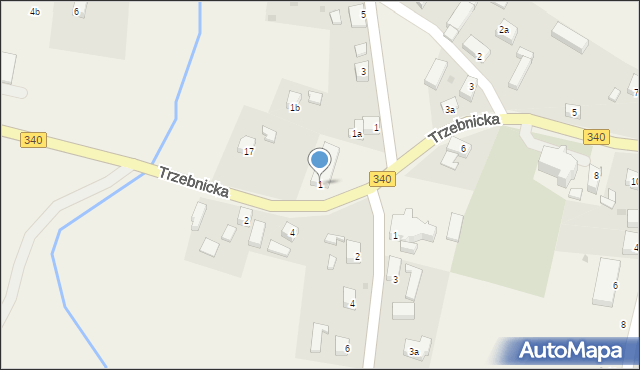 Zawonia, Trzebnicka, 1, mapa Zawonia