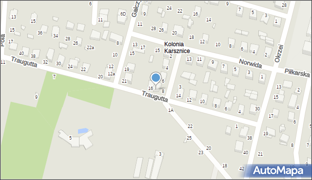 Zduńska Wola, Traugutta Romualda, gen., 16a, mapa Zduńska Wola