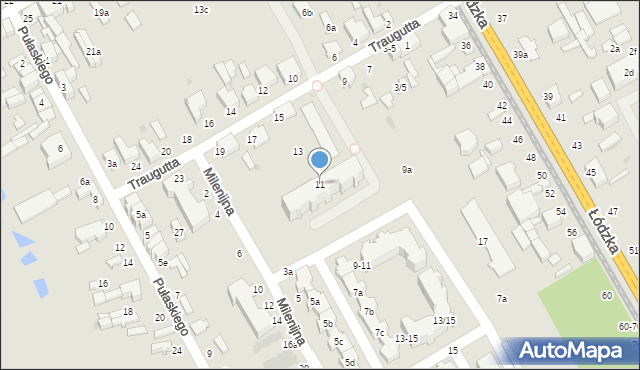 Zgierz, Traugutta Romualda, gen., 11, mapa Zgierz
