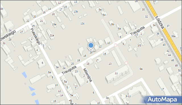 Zgierz, Traugutta Romualda, gen., 14, mapa Zgierz