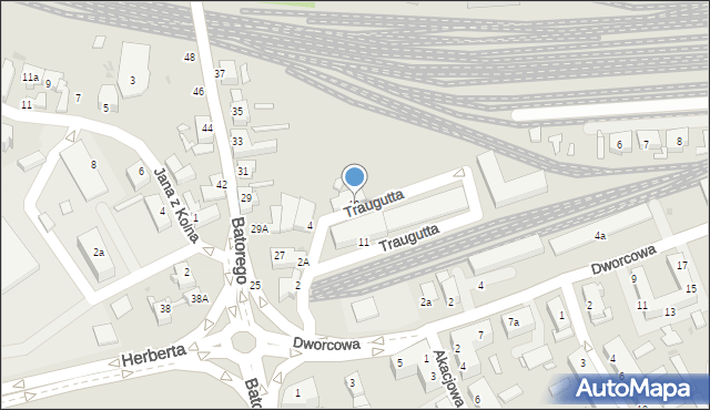 Zielona Góra, Traugutta Romualda, gen., 10, mapa Zielona Góra