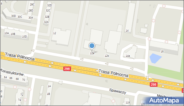 Zielona Góra, Trasa Północna, 12a, mapa Zielona Góra