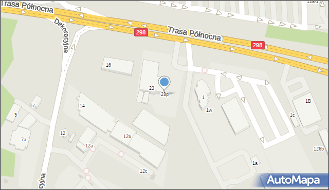 Zielona Góra, Trasa Północna, 23p, mapa Zielona Góra