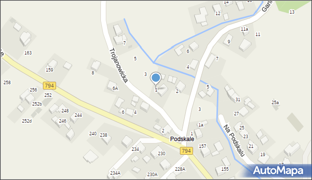 Zielonki, Trojanowicka, 1, mapa Zielonki