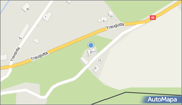 Złoty Stok, Traugutta Romualda, gen., 10, mapa Złoty Stok