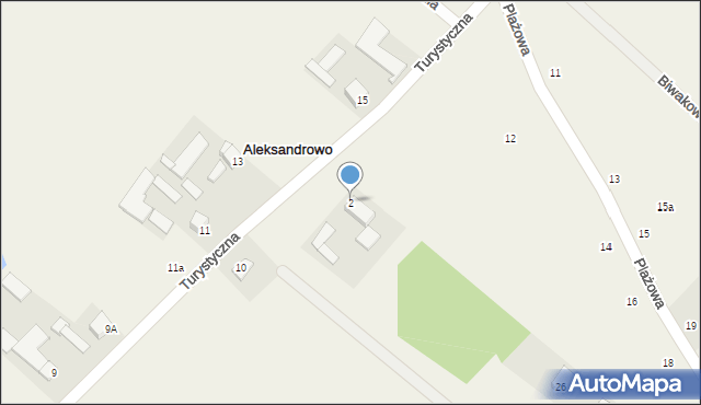Aleksandrowo, Turystyczna, 2, mapa Aleksandrowo